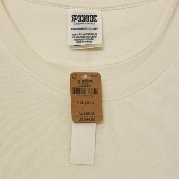 PINK Victoria's Secret Fleece Relaxed Crewneck Sweatshirt - XXL - NWT - Picture 6 of 7